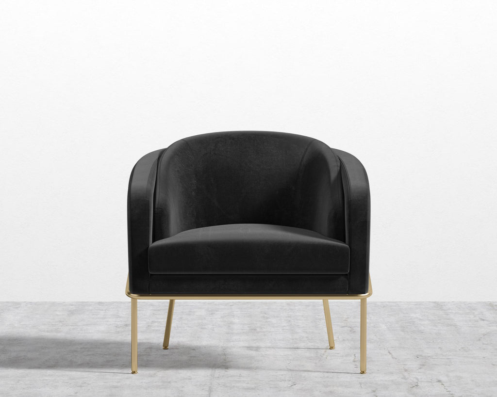 Angelo Lounge Chair - Black - Angelo, Plush Velvet - Black