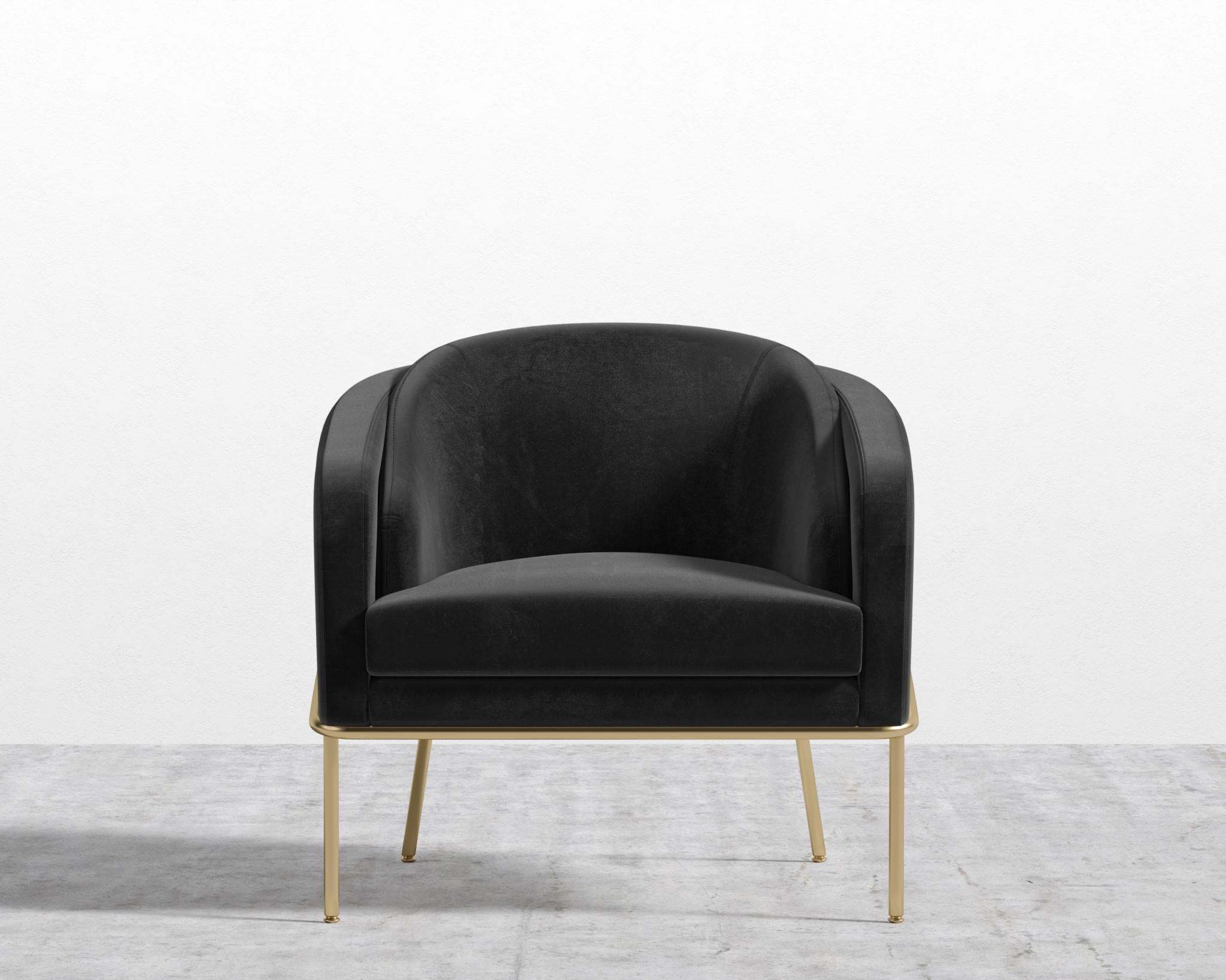 Angelo Lounge Chair - Black - Angelo, Plush Velvet - Black