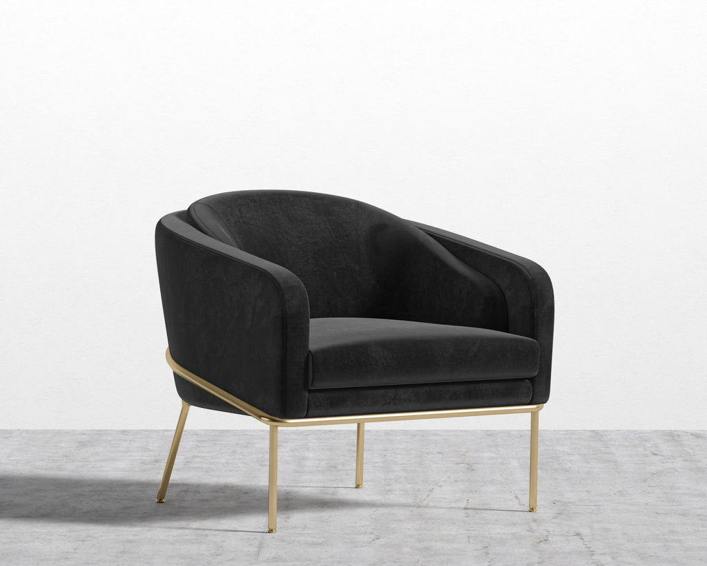 Angelo Lounge Chair - Black - Angelo, Plush Velvet - Black