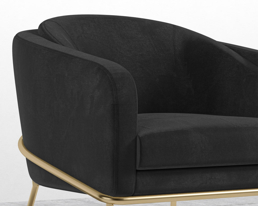 Angelo Lounge Chair - Black - Angelo, Plush Velvet - Black