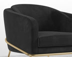 Angelo Lounge Chair - Black - Angelo, Plush Velvet - Black