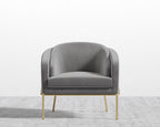 Angelo Lounge Chair - Black - Angelo, Plush Velvet - Glacier Grey