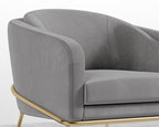 Angelo Lounge Chair - Black - Angelo, Plush Velvet - Glacier Grey