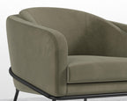 Angelo Lounge Chair - Black - Angelo, Signature Plush Velvet - Olive Green