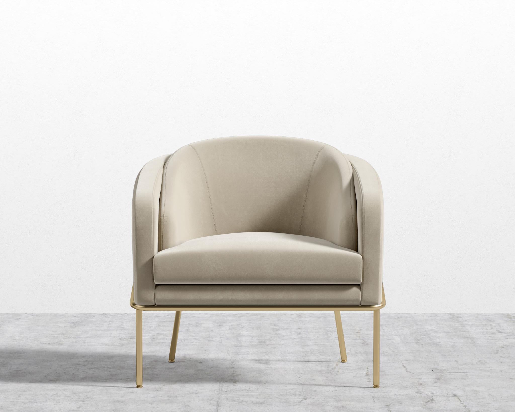 Angelo Lounge Chair - Black - Angelo, Signature Plush Velvet - Warm Taupe