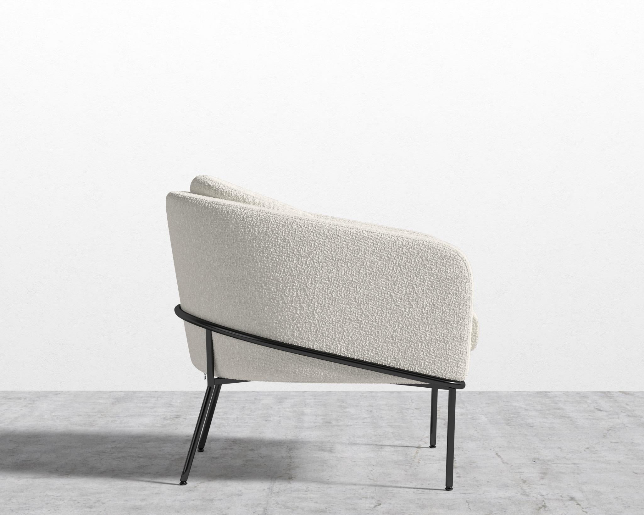 Angelo Lounge Chair - Black - Angelo, Chatou Bouclé - Pearl