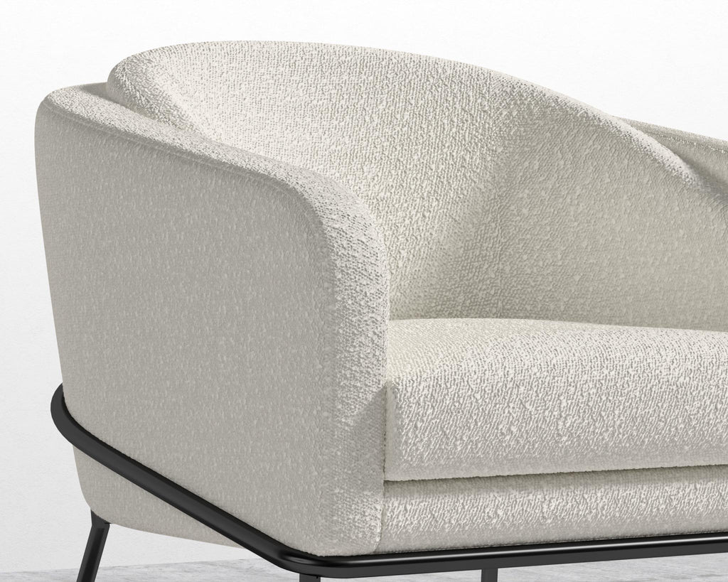 Angelo Lounge Chair - Black - Angelo, Chatou Bouclé - Pearl