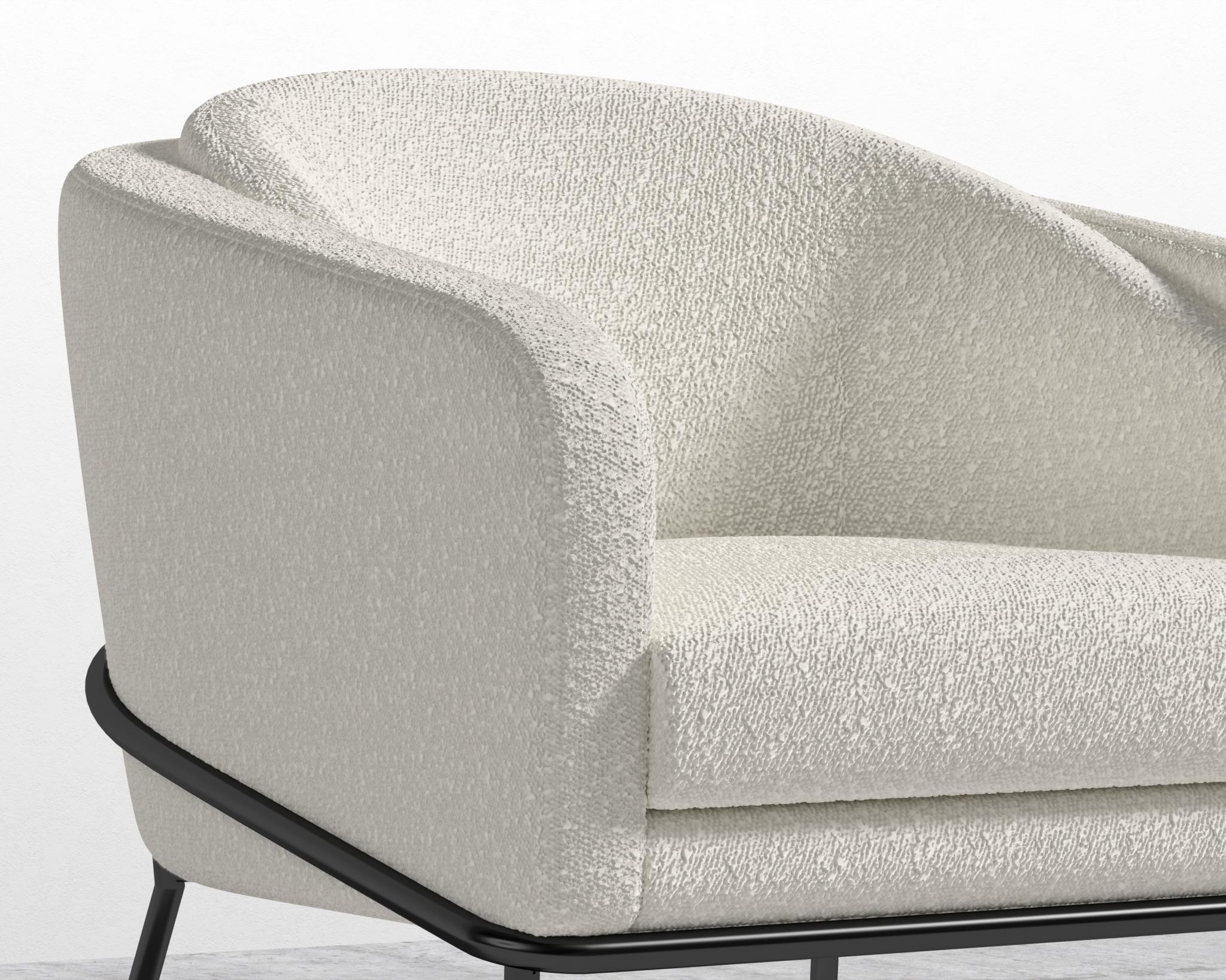 Angelo Lounge Chair - Black - Angelo, Chatou Bouclé - Pearl