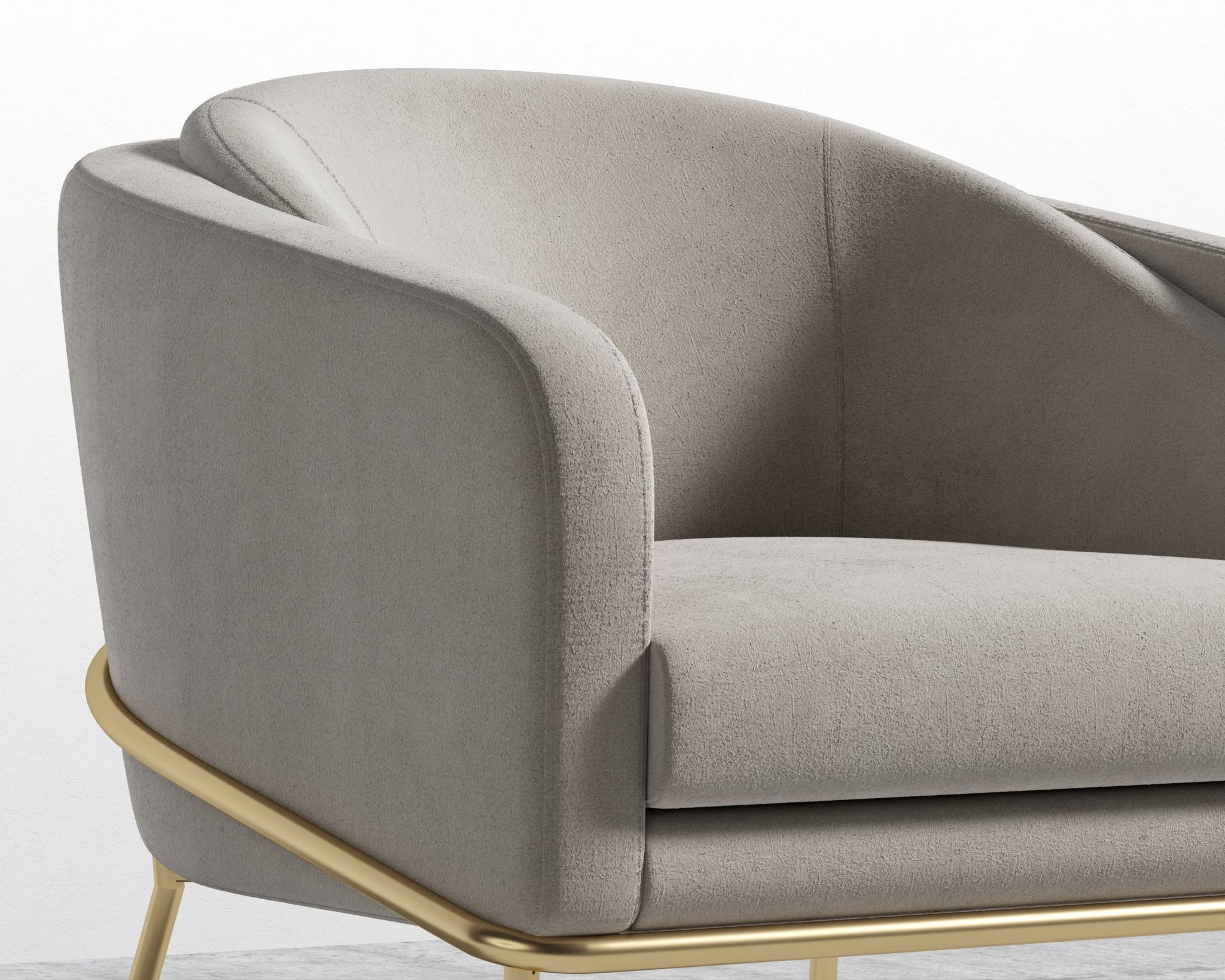 Angelo Lounge Chair - Black - Angelo, Venice Vegan Suede - Latte