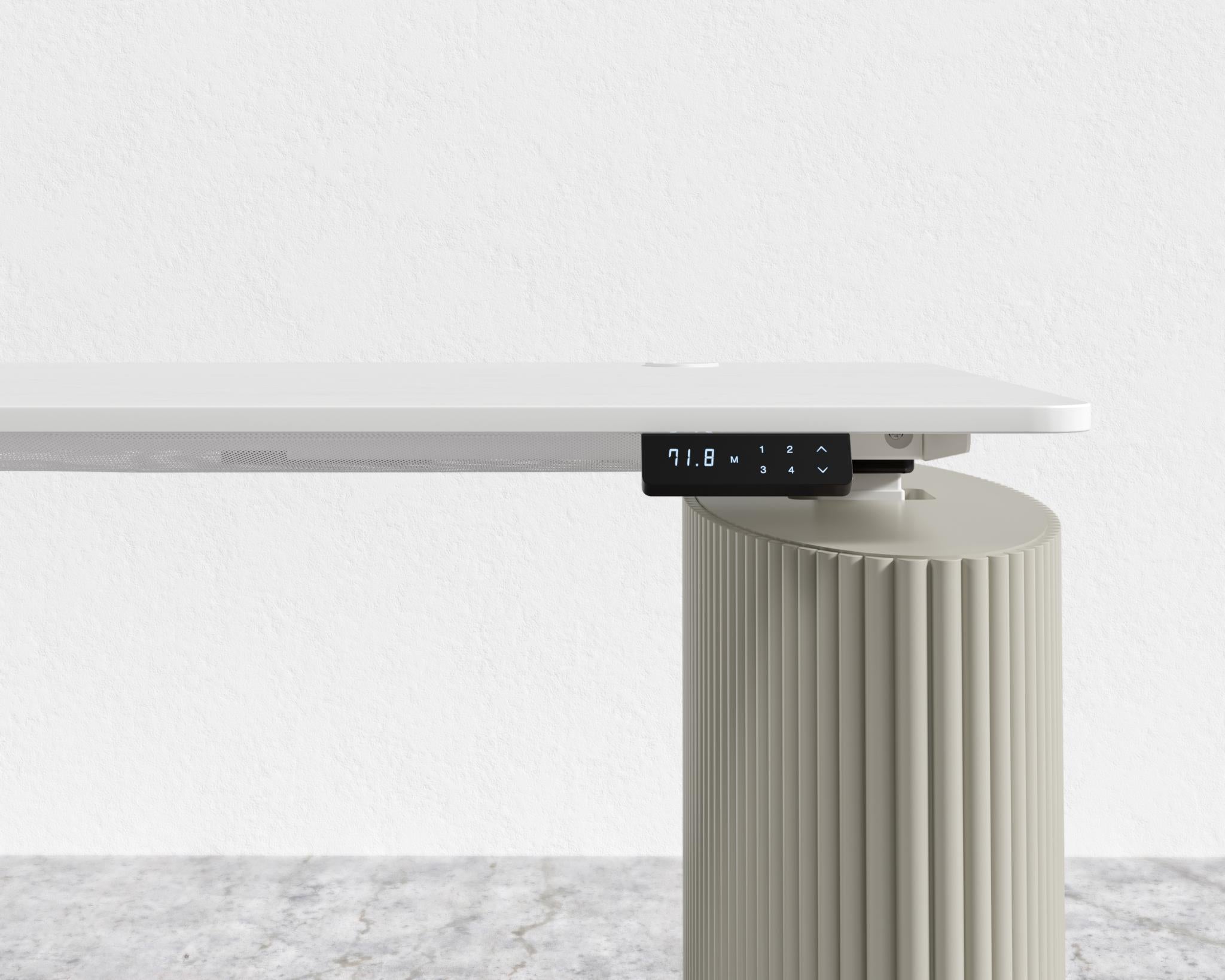 Athena Standing Desk - Alabaster Matte Lacquer, White