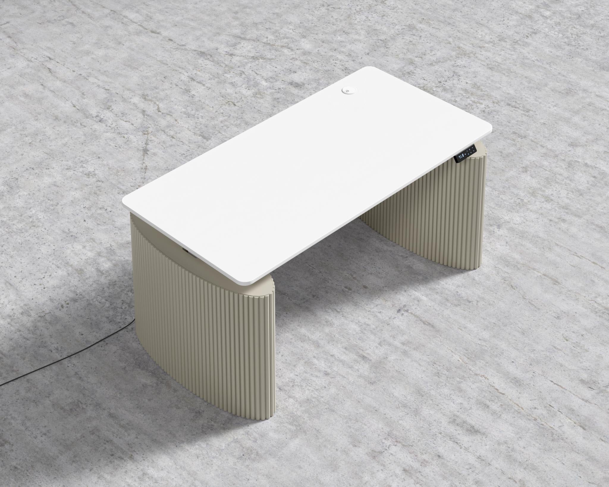 Athena Standing Desk - Alabaster Matte Lacquer, White