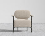 Forja Lounge Chair - Hammered Patina Chocolate, Shearling - Almond