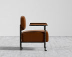 Forja Lounge Chair - Faux Mohair - Cognac, Hammered Patina Chocolate