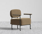 Forja Lounge Chair - Hammered Patina Chocolate, Ombra Velvet - Smoky Brown