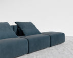 Kaye Open End Sofa L - Large, Corduroy Velvet - Cadet Blue