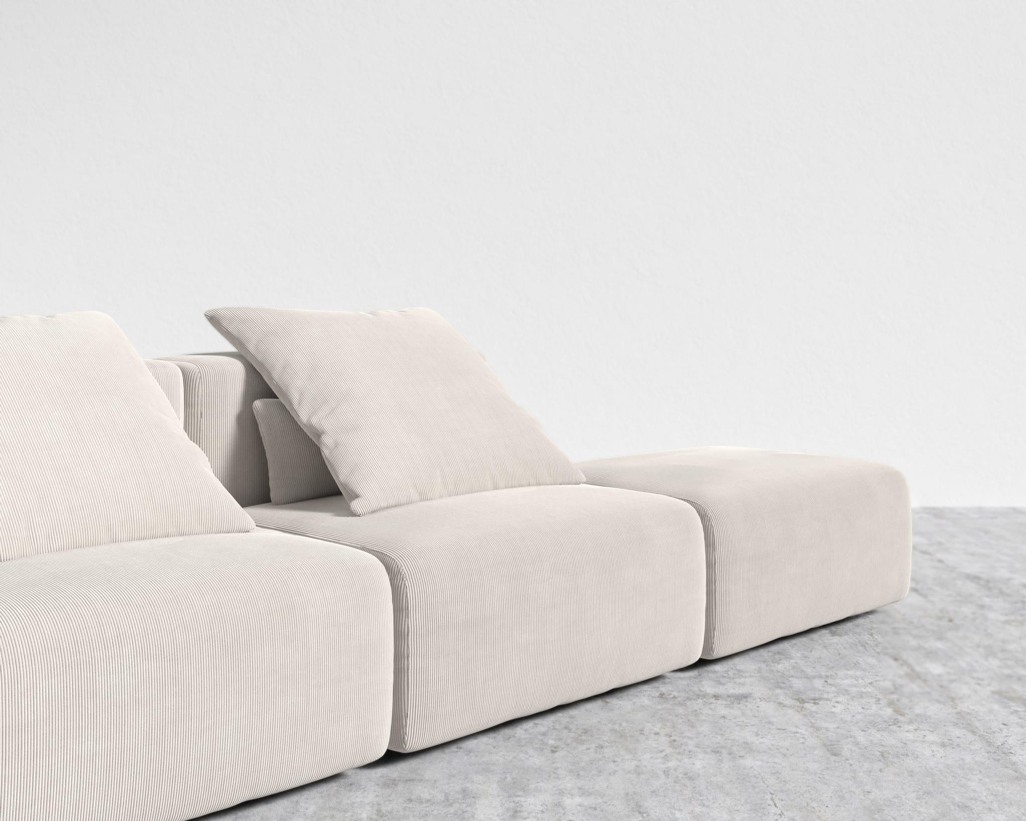 Kaye Open End Sofa L - Large, Corduroy Velvet - Clay