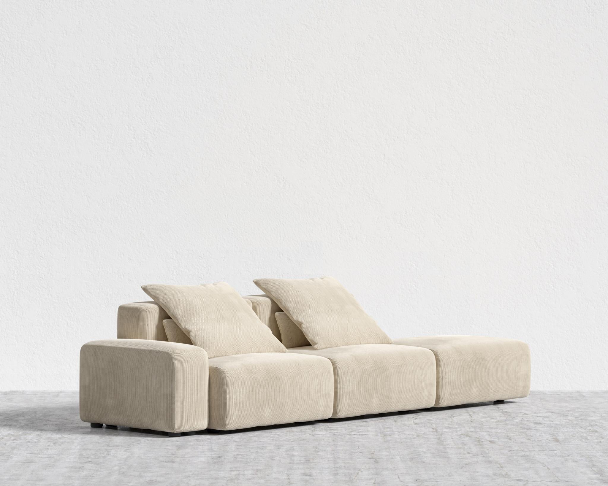 Kaye Open End Sofa L - Large, Corduroy Velvet - Silkstone