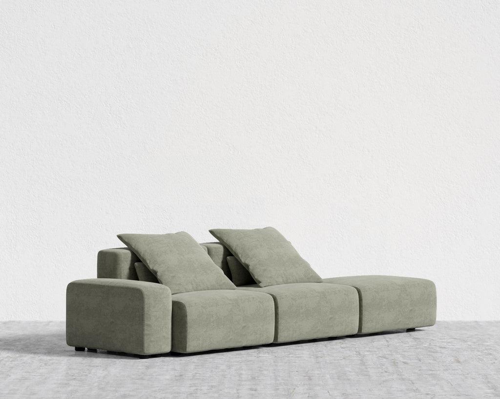 Kaye Open End Sofa L - Large, Essential Cloud Weave - Eucalyptus