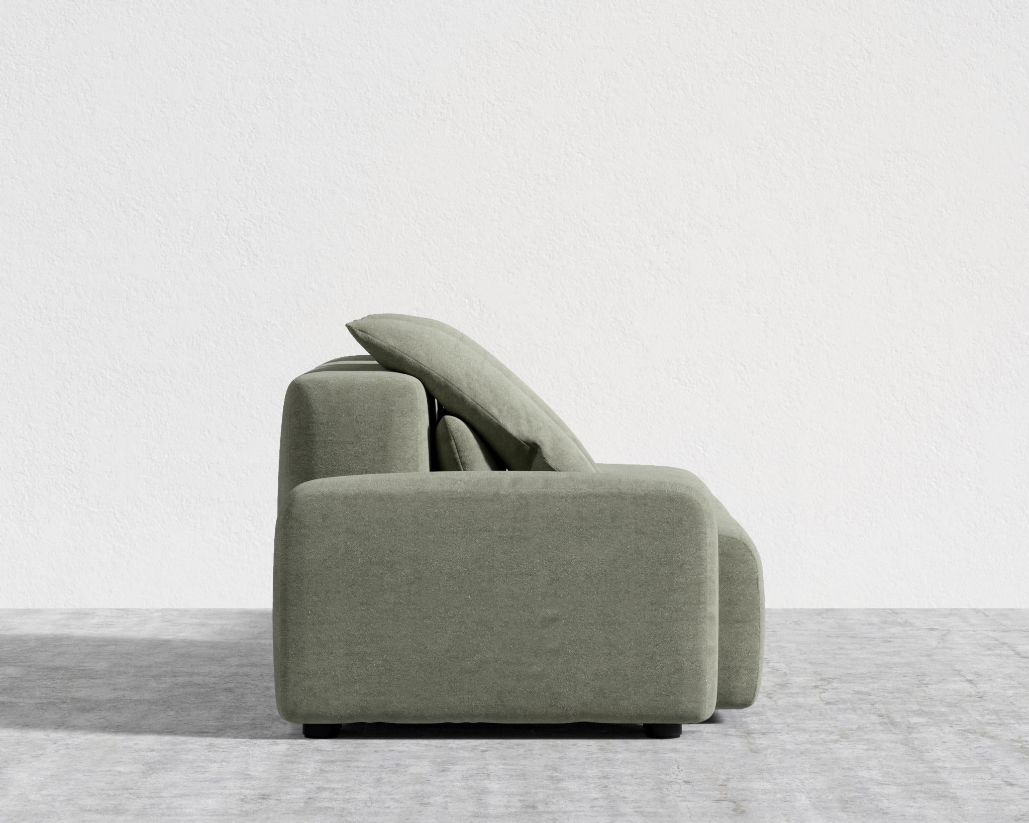 Kaye Open End Sofa L - Large, Essential Cloud Weave - Eucalyptus