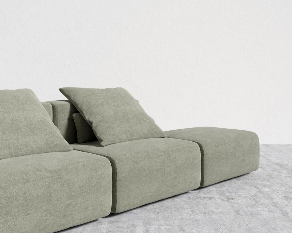 Kaye Open End Sofa L - Large, Essential Cloud Weave - Eucalyptus
