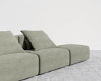 Kaye Open End Sofa L - Large, Essential Cloud Weave - Eucalyptus