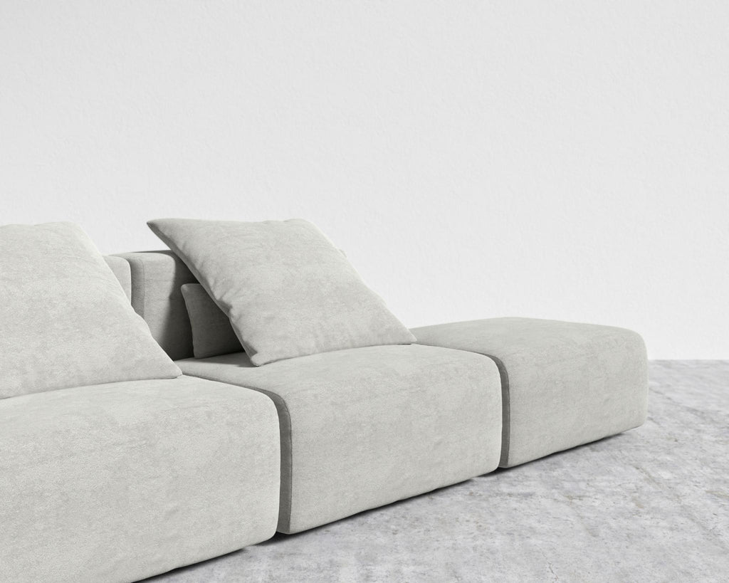 Kaye Open End Sofa L - Large, Essential Cloud Weave - Mist Grey