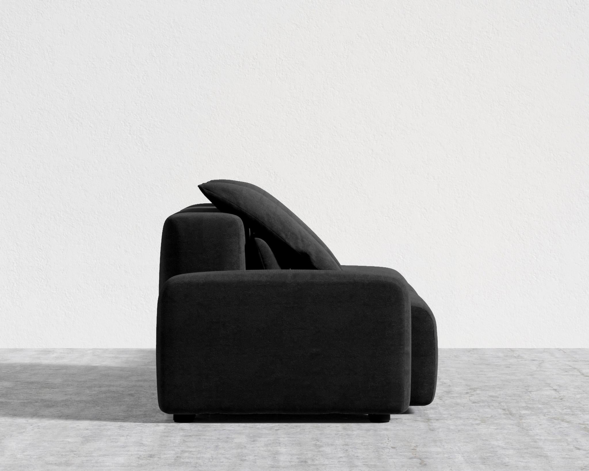 Kaye Open End Sofa L - Large, Essential Cloud Weave - Obsidian