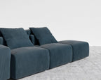 Kaye Open End Sofa S - Standard, Corduroy Velvet - Cadet Blue