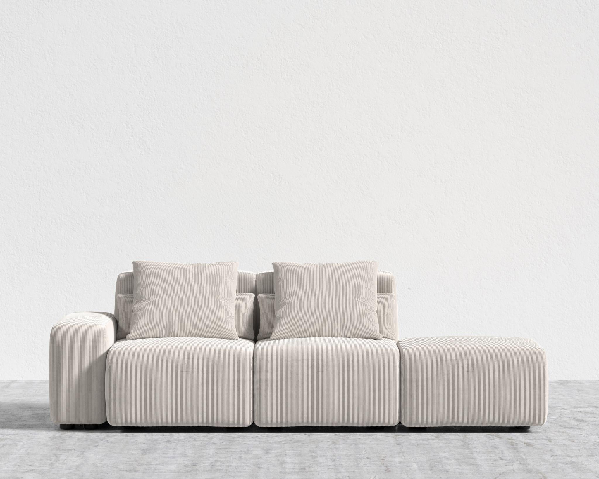 Kaye Open End Sofa S - Standard, Corduroy Velvet - Clay