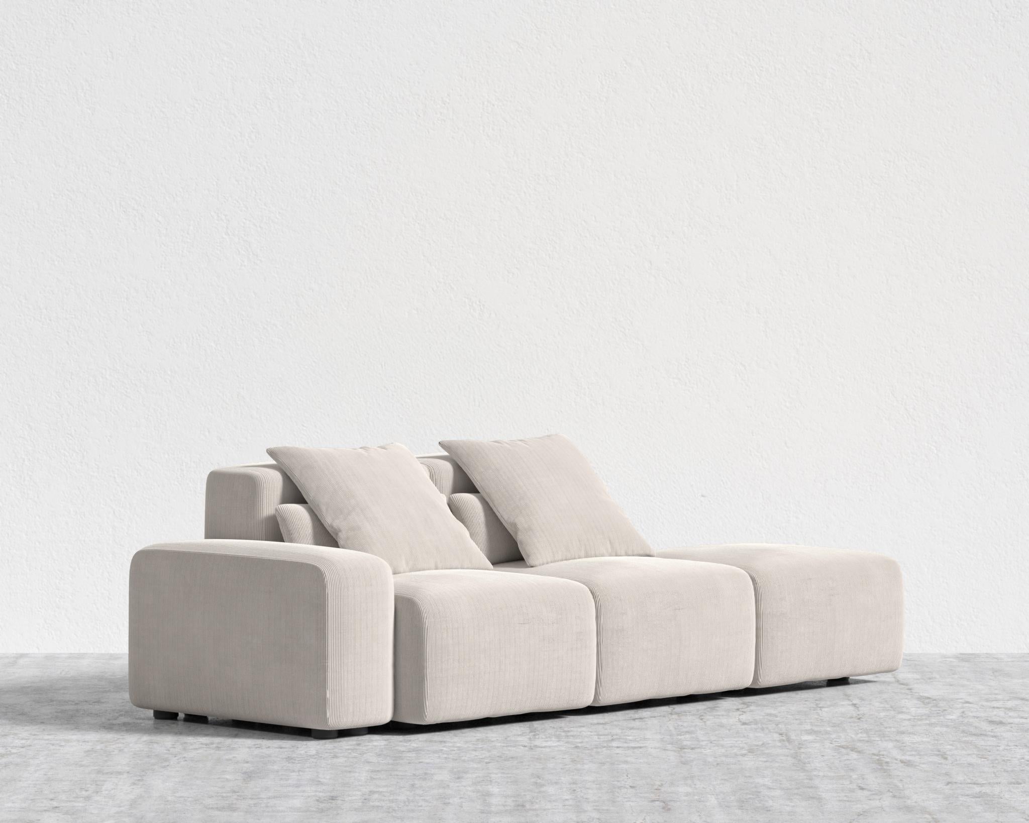 Kaye Open End Sofa S - Standard, Corduroy Velvet - Clay