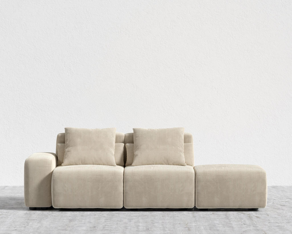 Kaye Open End Sofa S - Standard, Corduroy Velvet - Silkstone