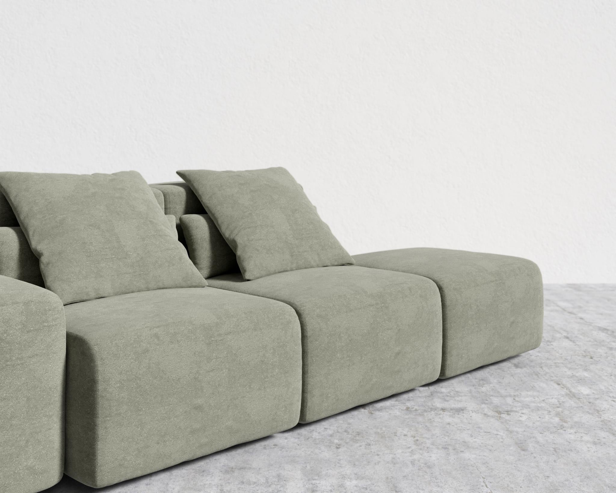 Kaye Open End Sofa S - Standard, Essential Cloud Weave - Eucalyptus