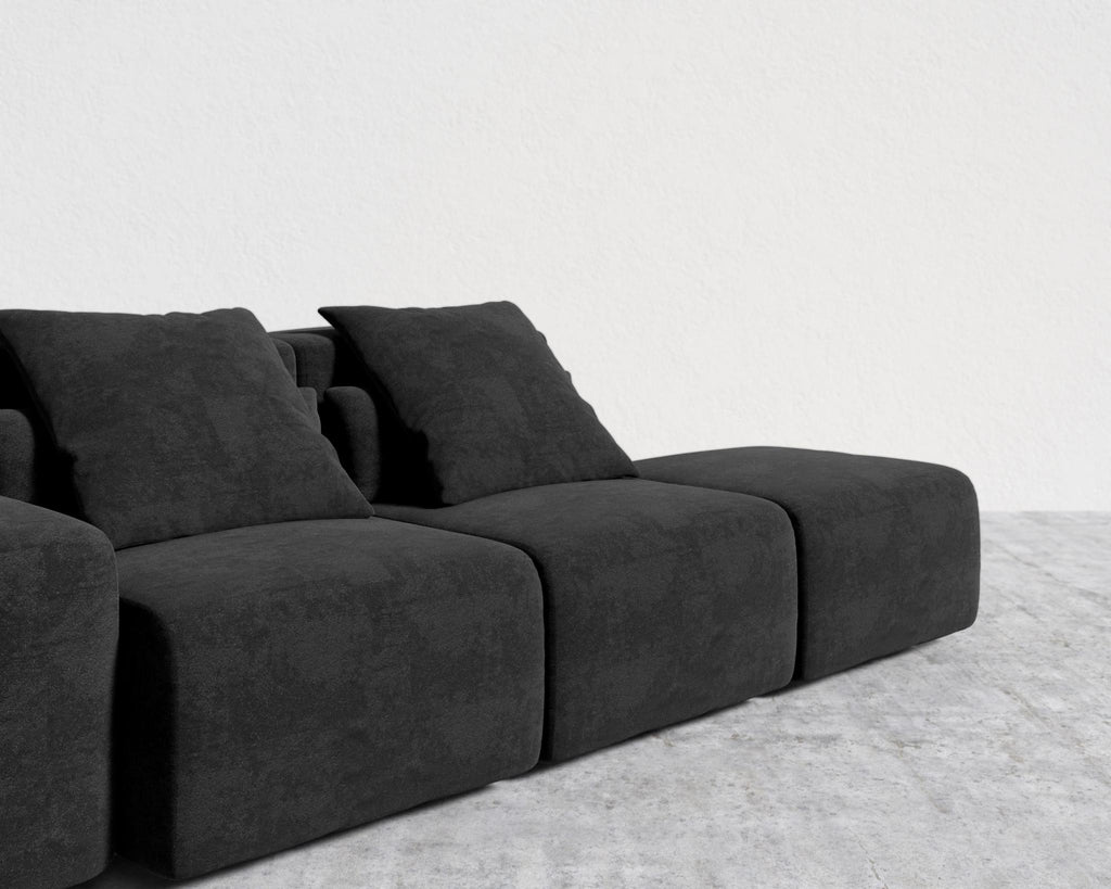 Kaye Open End Sofa S - Standard, Essential Cloud Weave - Obsidian