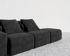 Kaye Open End Sofa S - Standard, Essential Cloud Weave - Obsidian