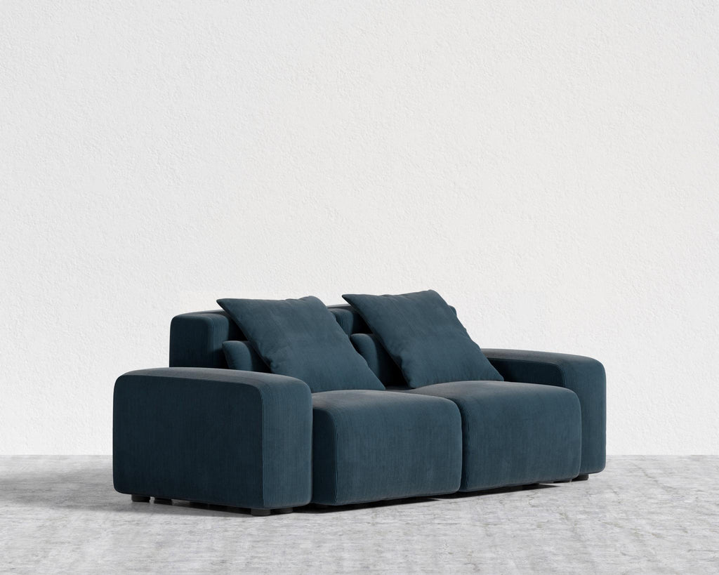 Kaye Sofa S - Standard, Corduroy Velvet - Cadet Blue