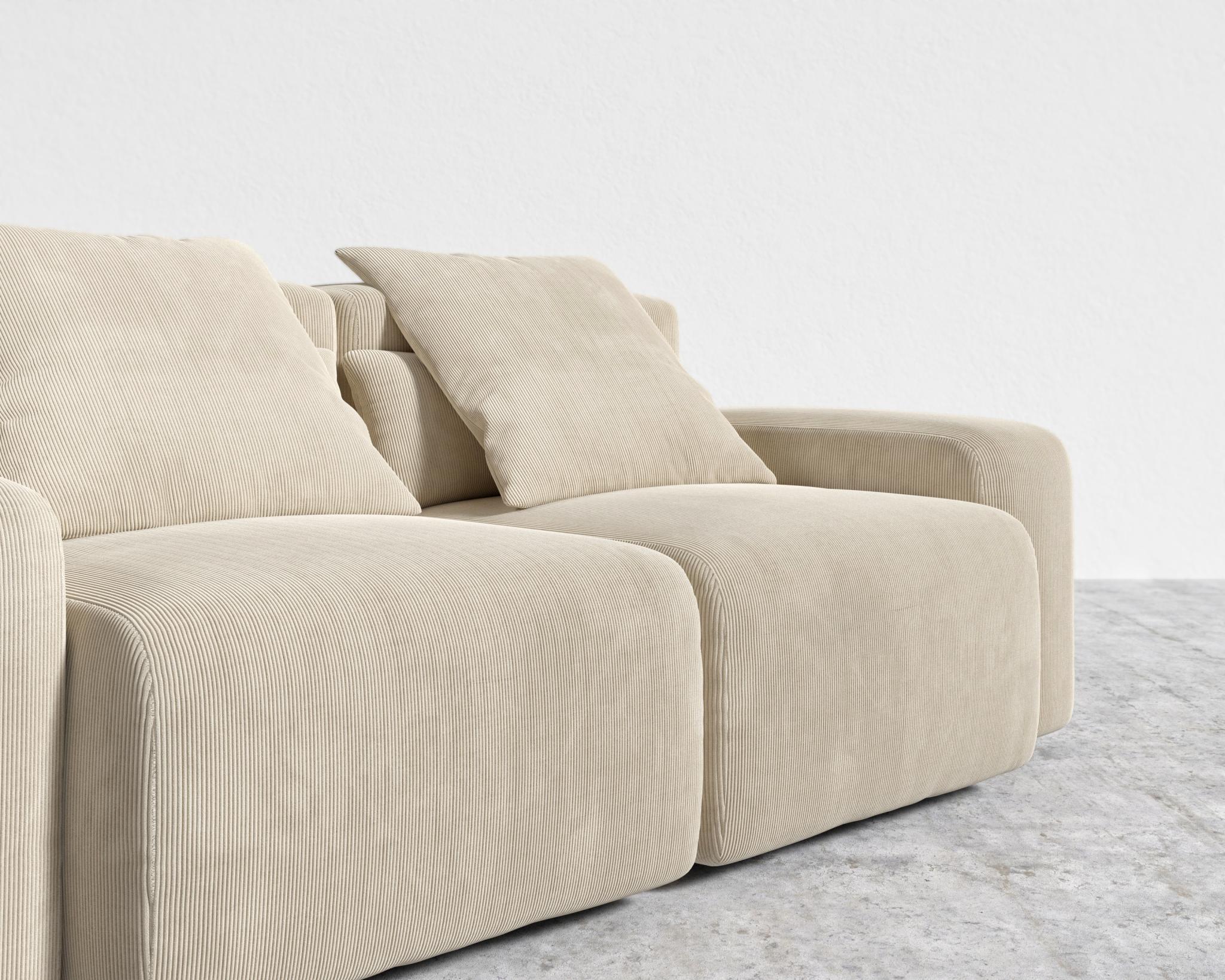 Kaye Sofa S - Standard, Corduroy Velvet - Silkstone