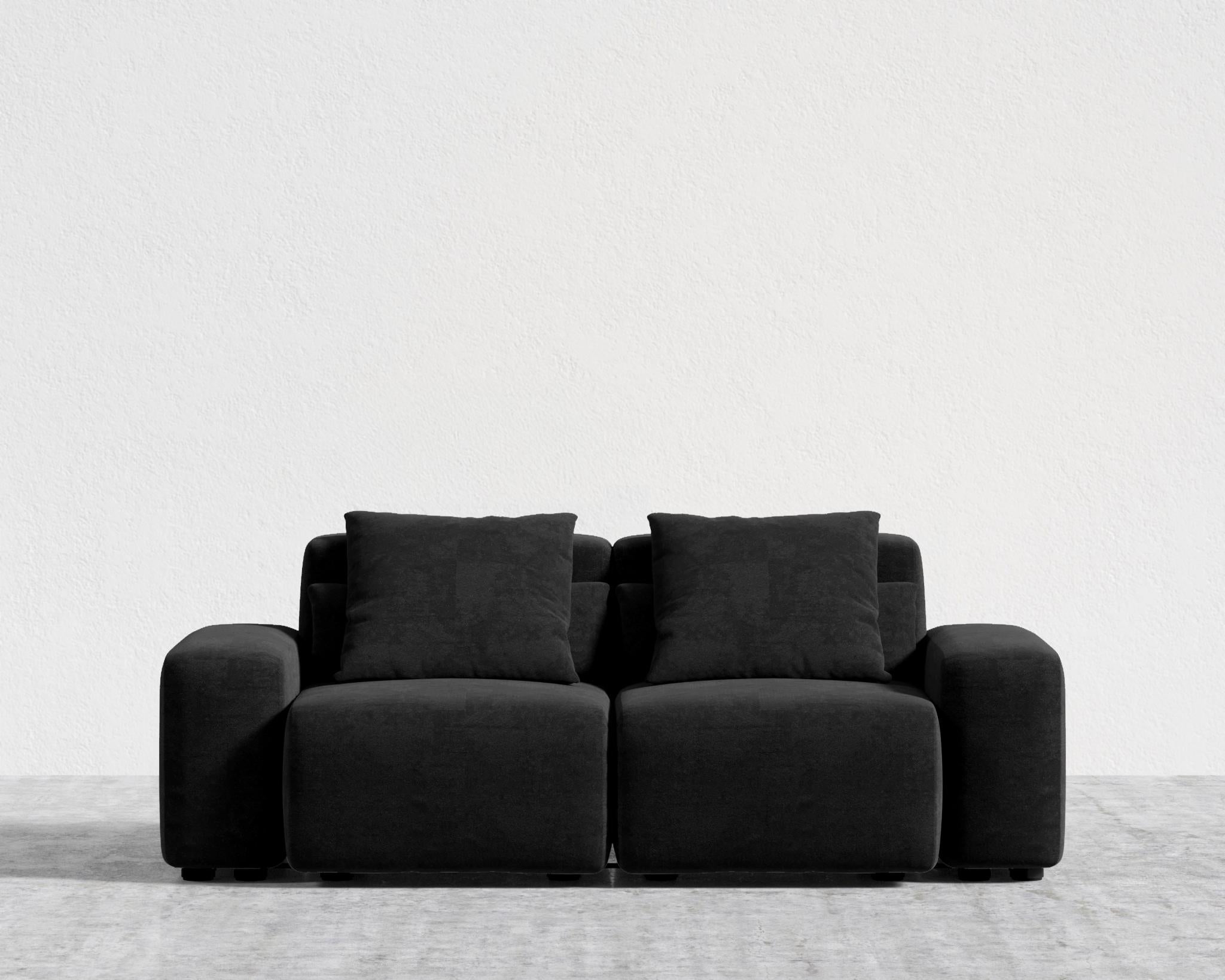 Kaye Sofa S - Standard, Essential Cloud Weave - Obsidian
