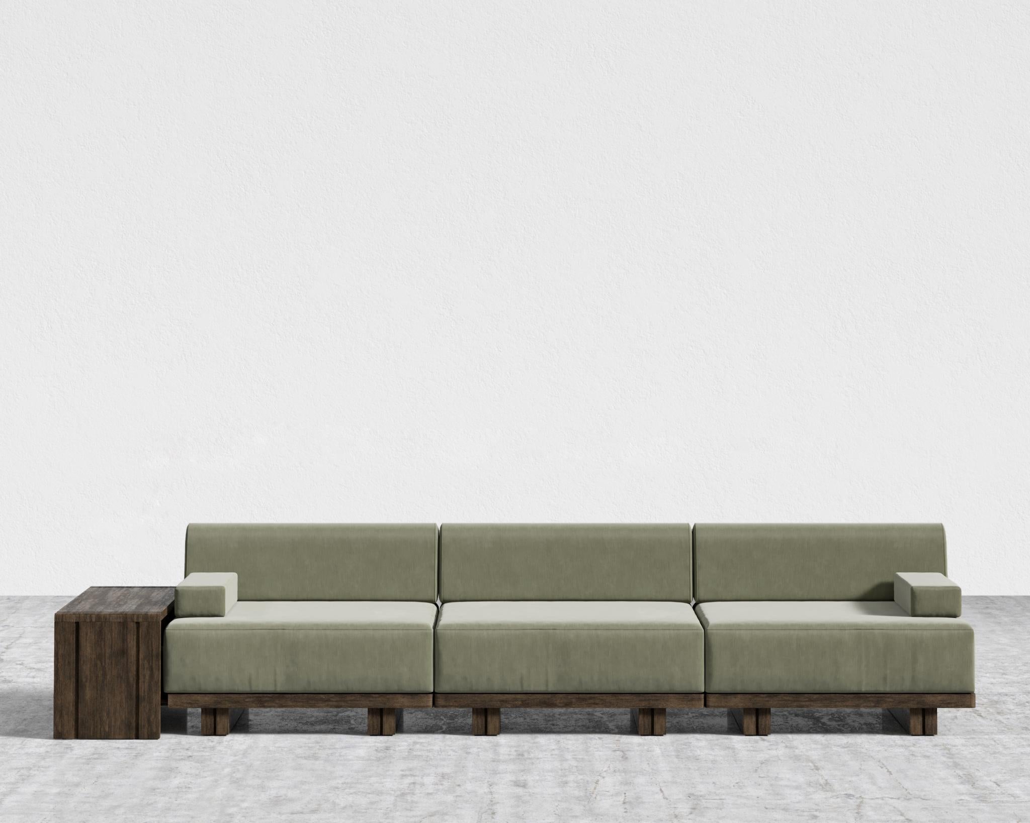 Kyoto 3-Seater Sofa - Kyoto Truffle - Deep-cut, Cotton Velvet - Verdant