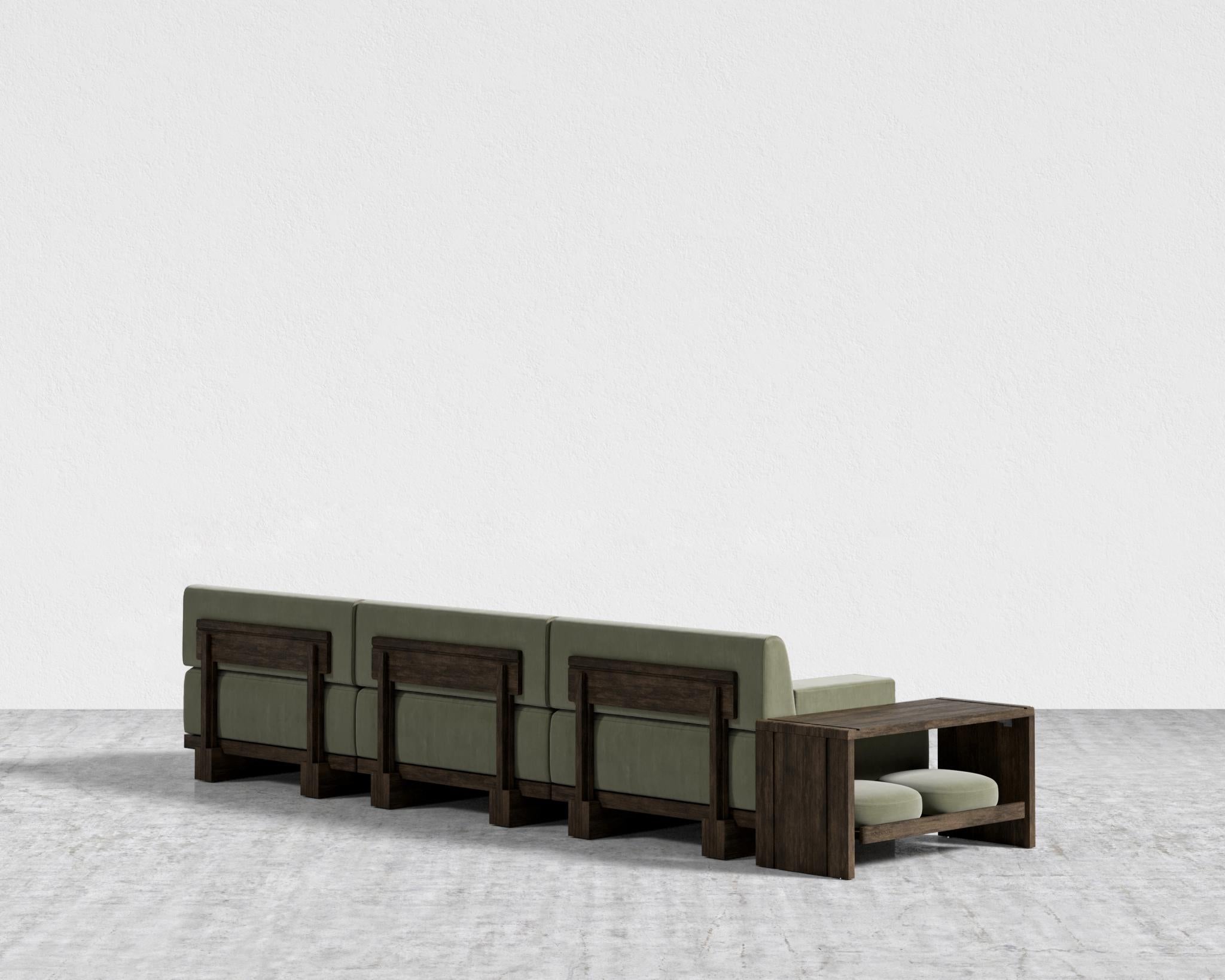 Kyoto 3-Seater Sofa - Kyoto Truffle - Deep-cut, Cotton Velvet - Verdant