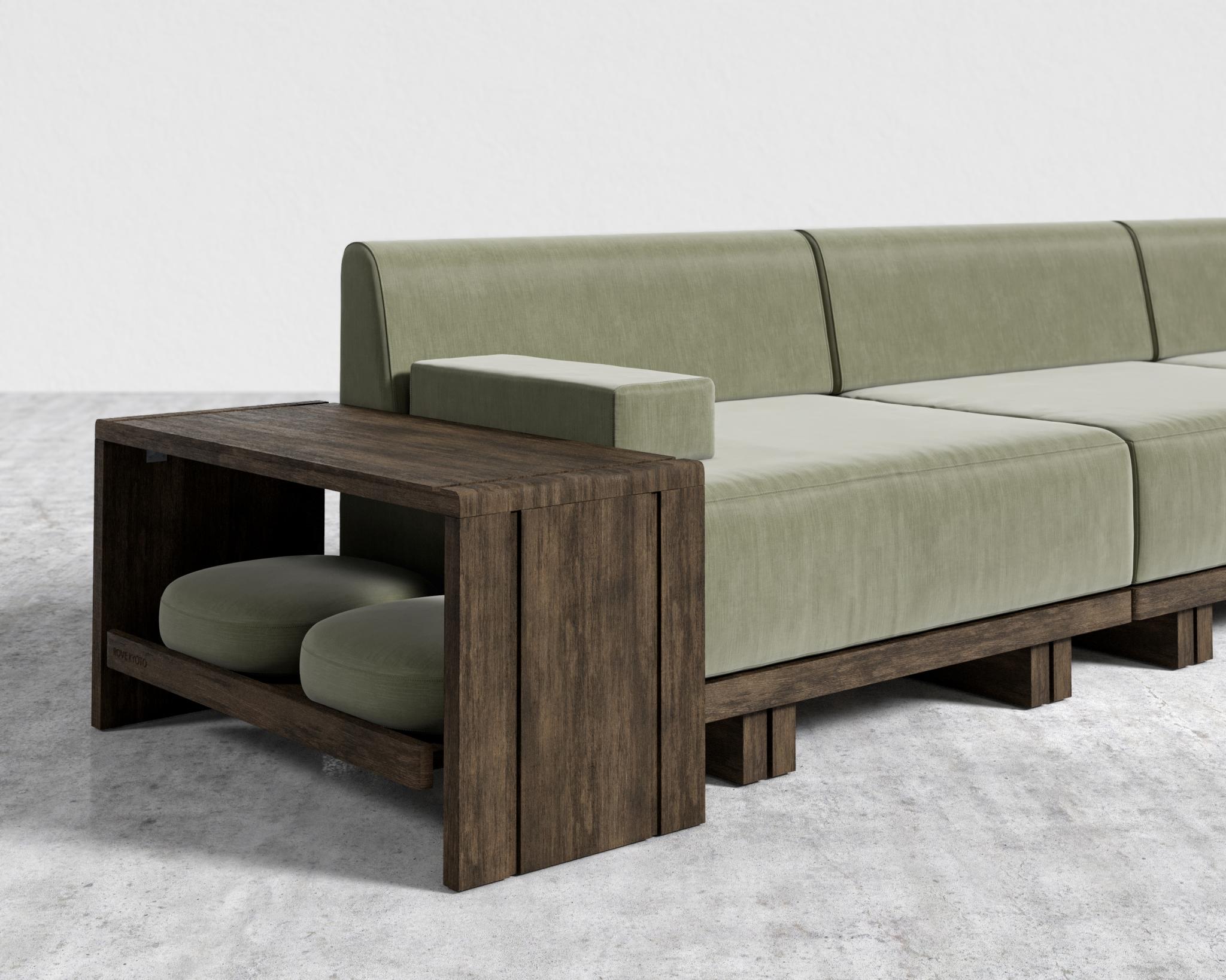 Kyoto 3-Seater Sofa - Kyoto Truffle - Deep-cut, Cotton Velvet - Verdant