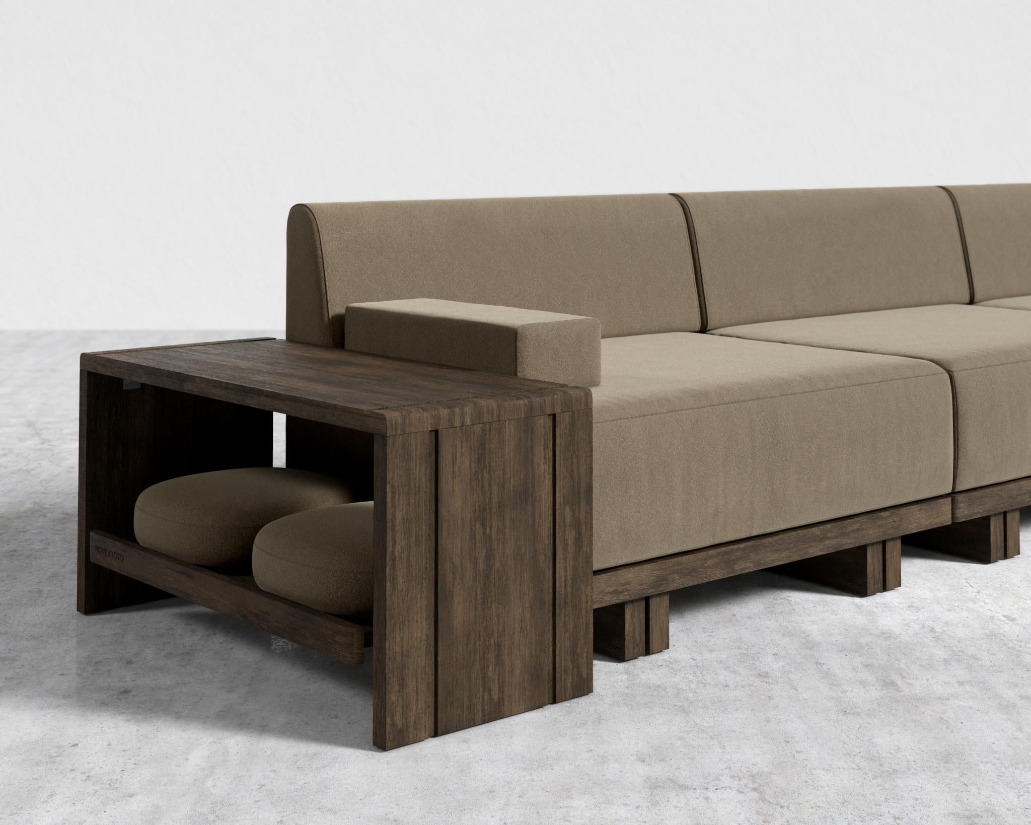 Kyoto 3-Seater Sofa - Kyoto Truffle - Deep-cut, Ombra Velvet - Smoky Brown