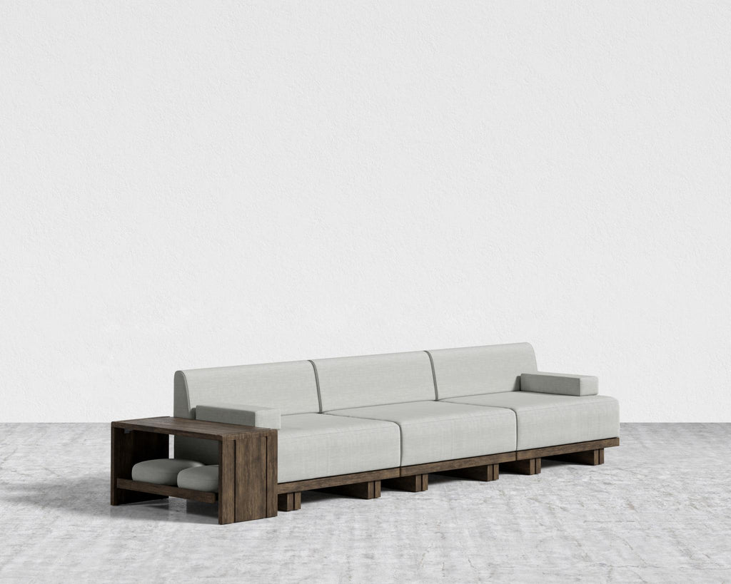 Kyoto 3-Seater Sofa - Kyoto Truffle - Deep-cut, Performance Linen - Dove