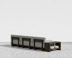 Kyoto 3-Seater Sofa - Kyoto Truffle - Deep-cut, Performance Linen - Dove