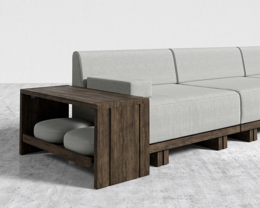 Kyoto 3-Seater Sofa - Kyoto Truffle - Deep-cut, Performance Linen - Dove