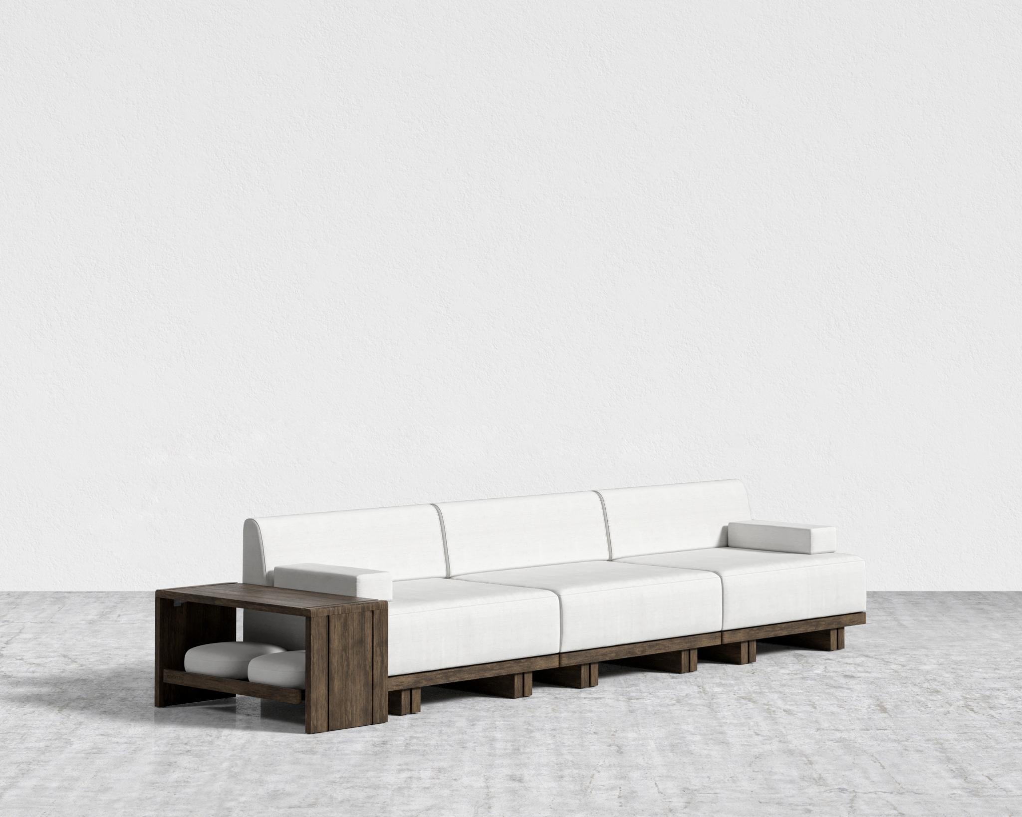 Kyoto 3-Seater Sofa - Kyoto Truffle - Deep-cut, Performance Linen - Swan