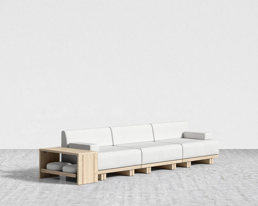 Kyoto 3-Seater Sofa - Kyoto Truffle - Deep-cut, Performance Linen - Swan