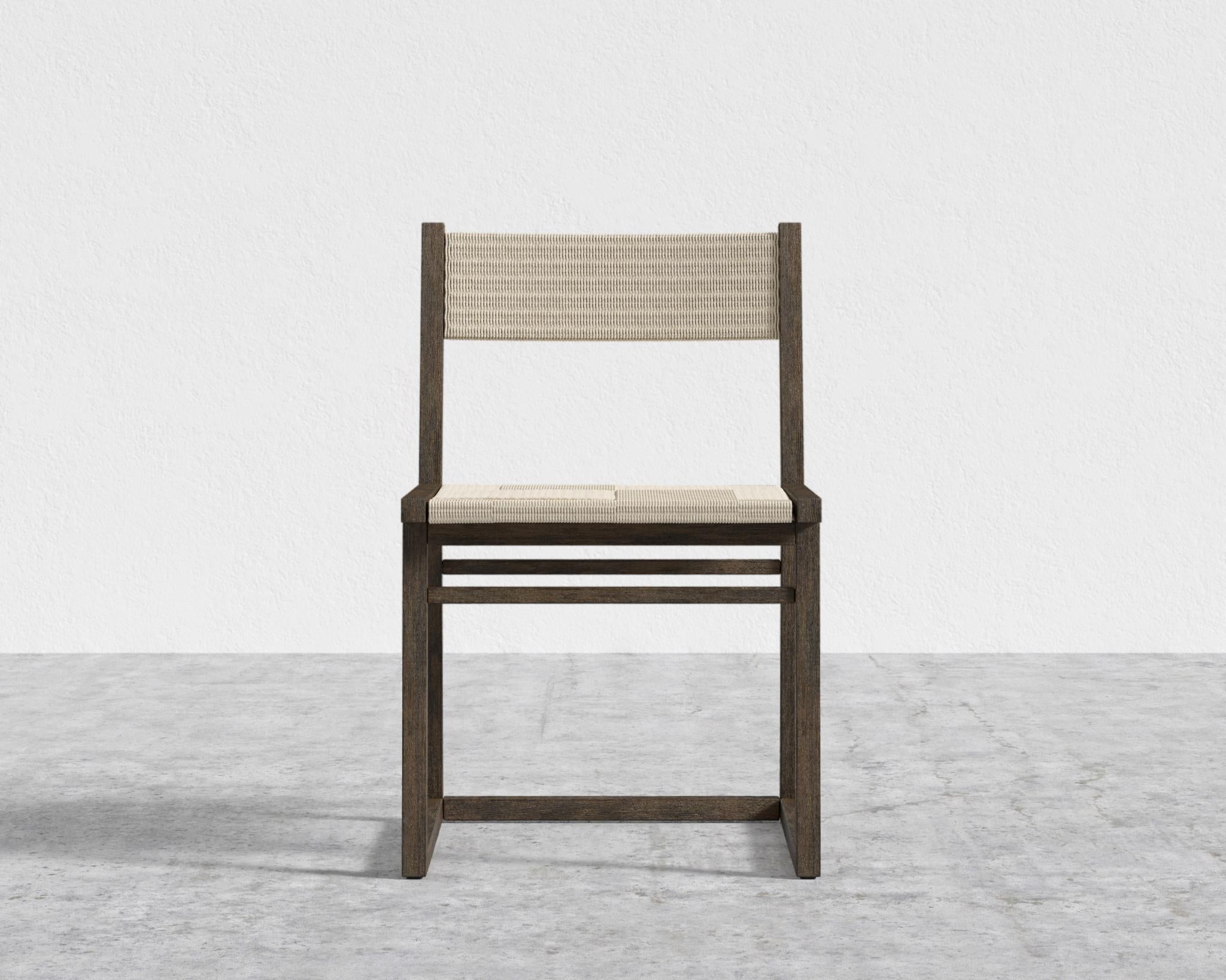 Kyoto Hand-Woven Dining Chair - Seat Color - Natural Seat Cord, Kyoto Truffle - Deep-cut