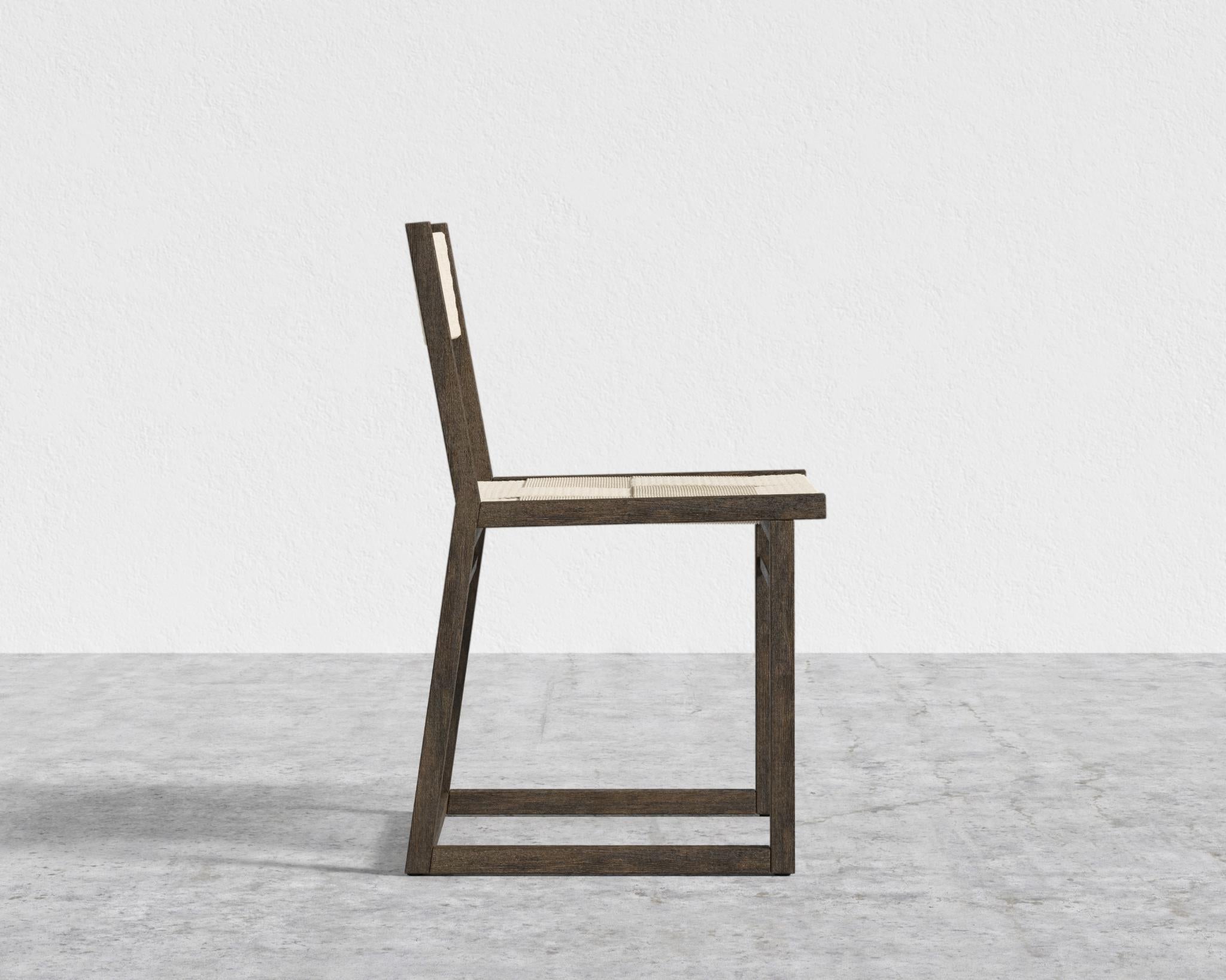 Kyoto Hand-Woven Dining Chair - Seat Color - Natural Seat Cord, Kyoto Truffle - Deep-cut