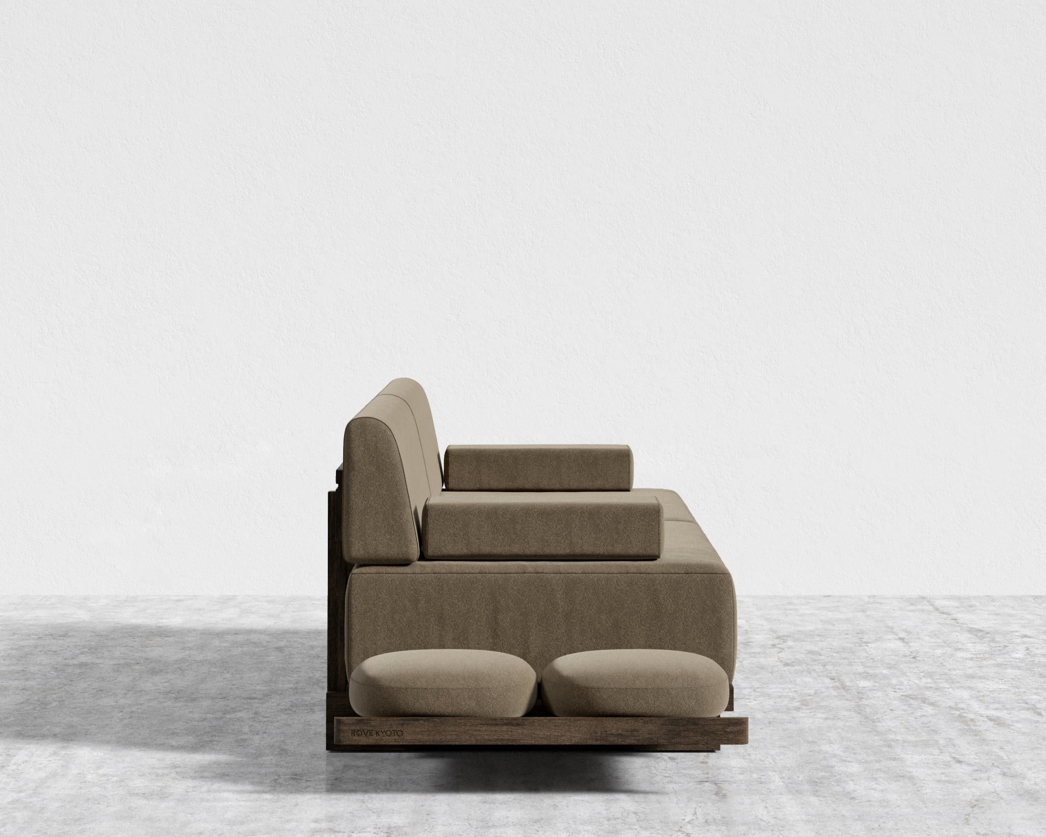 Kyoto Loveseat - Kyoto Truffle - Deep-cut, Ombra Velvet - Smoky Brown