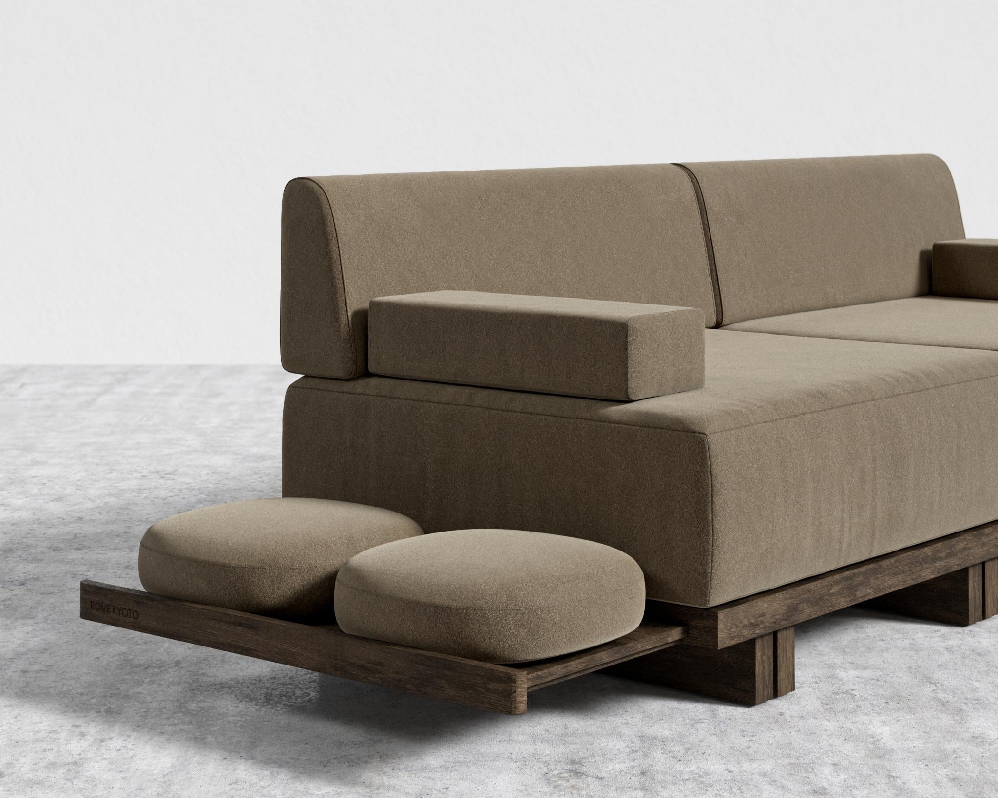 Kyoto Loveseat - Kyoto Truffle - Deep-cut, Ombra Velvet - Smoky Brown